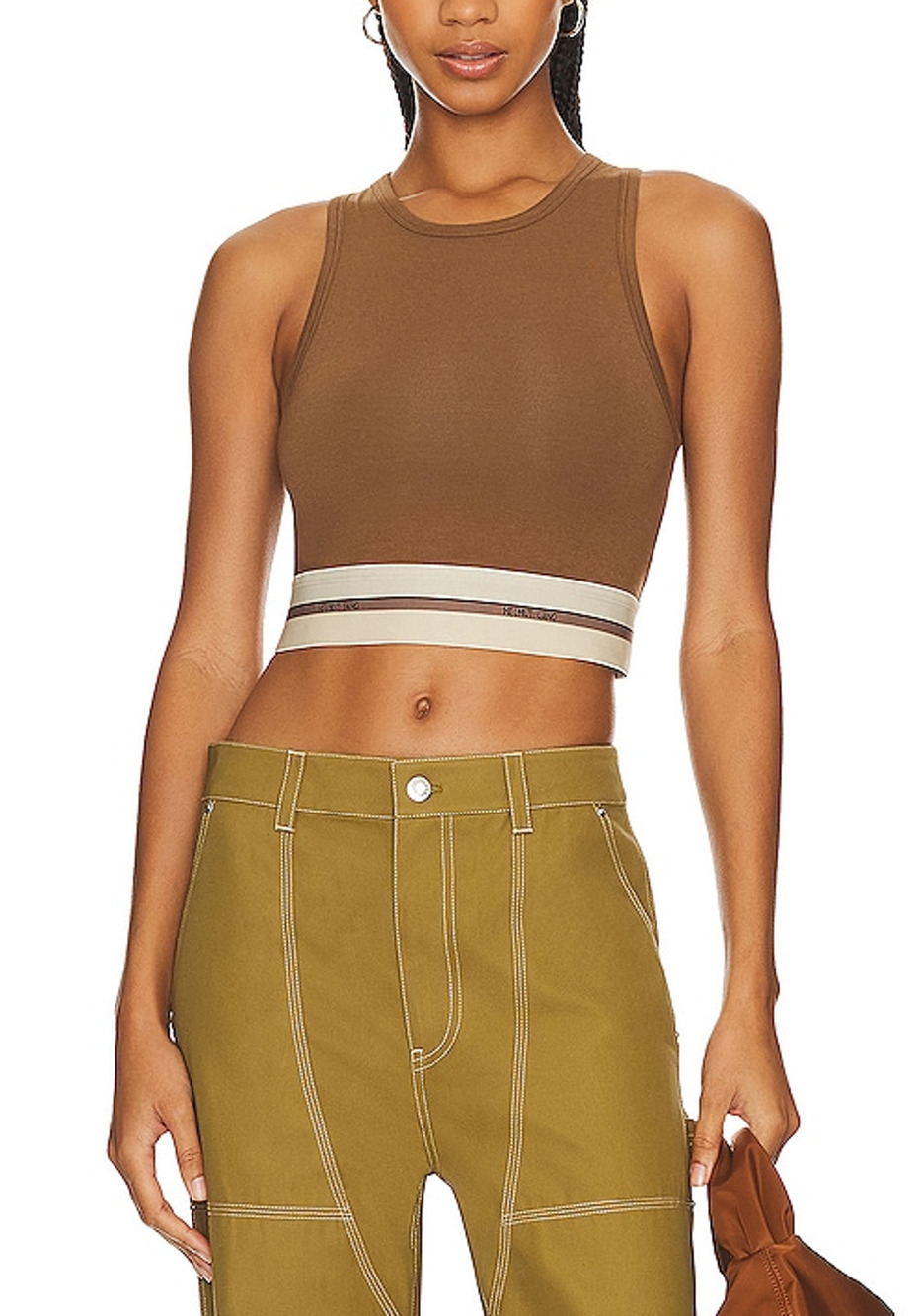 Helmut Lang Cropped Cigar Logo Hem Tank Top Size S
